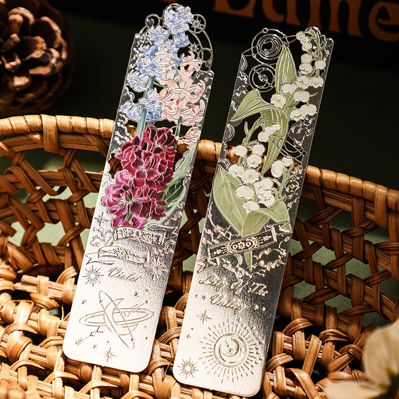 Resin Art Bookmark - Полая металлическая закладка в стиле ретро,