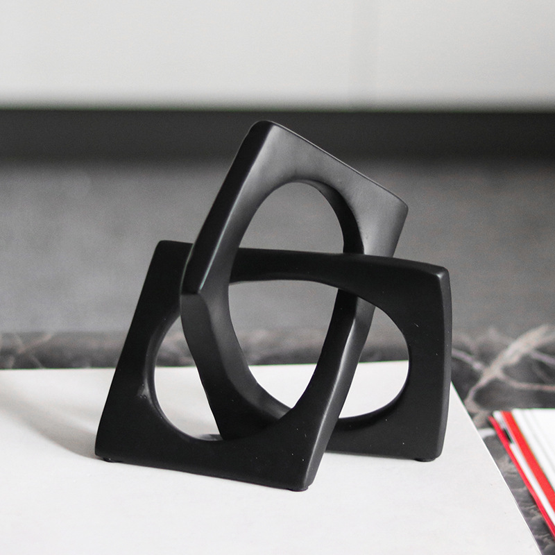 Resin Art Ring - Современная геометрическая скульптура, креативное нерегулярное квадратное