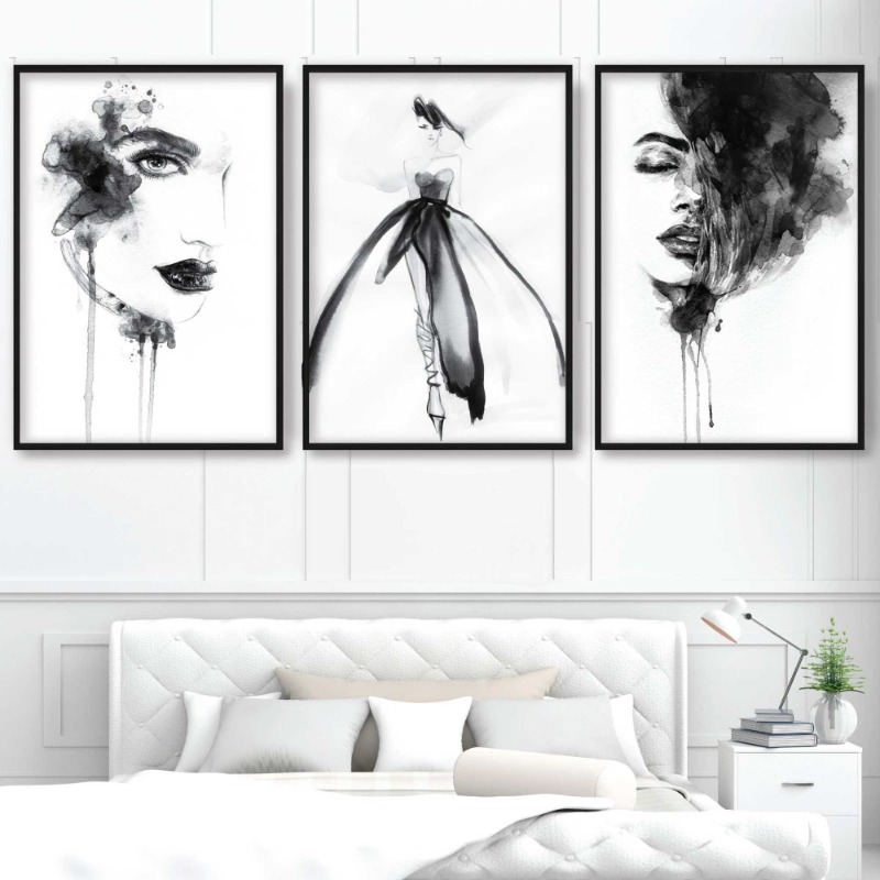 Resin Art Gallery - Модные черно-белые принты в стиле тушевой
