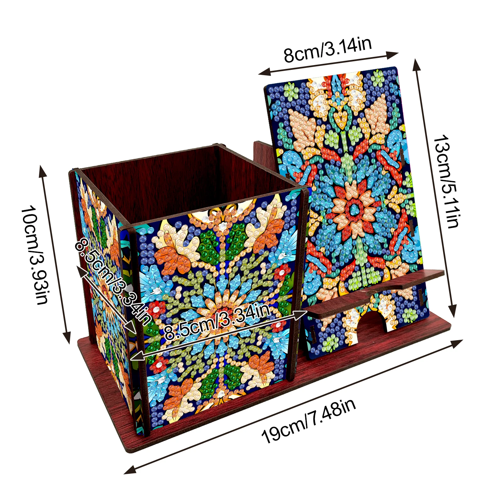 Resin Art Stand - Деревянный органайзер для стола с алмазной